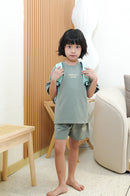 Crew Neck Tee Set Green