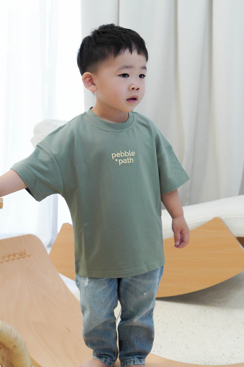 Crew Neck Tee Set Green
