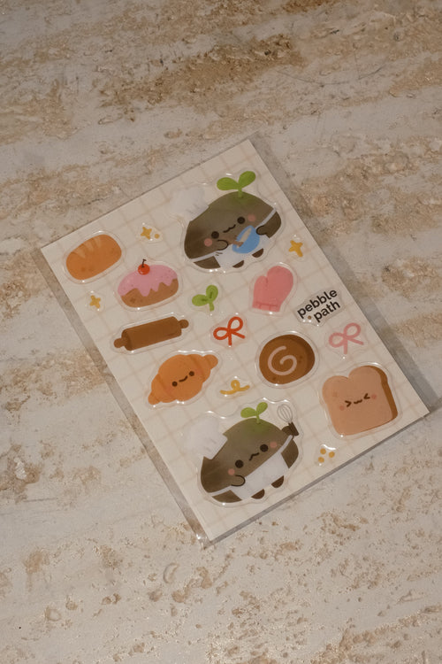 Pebble Bakery Club Puffy Sticker Sheet